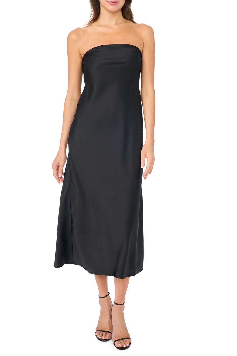 Strapless Maxi Dress, Main, color, RICH BLACK