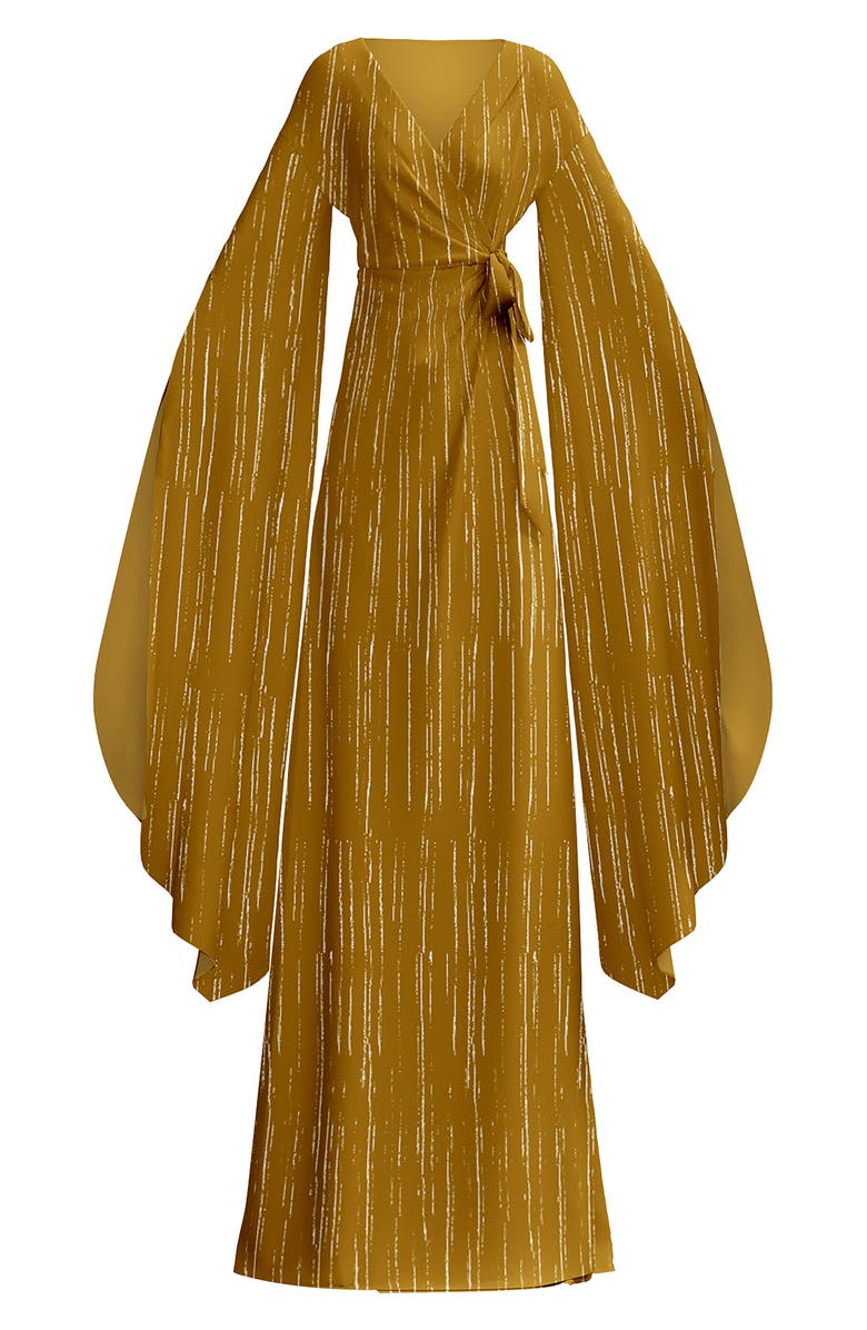 DIARRABLU Maya Exaggerated Long Sleeve Textured Wrap Dress, Alternate, color, 