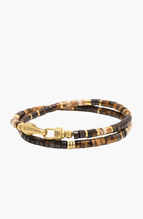 Tiger Eye Heishi Wrap Bracelet