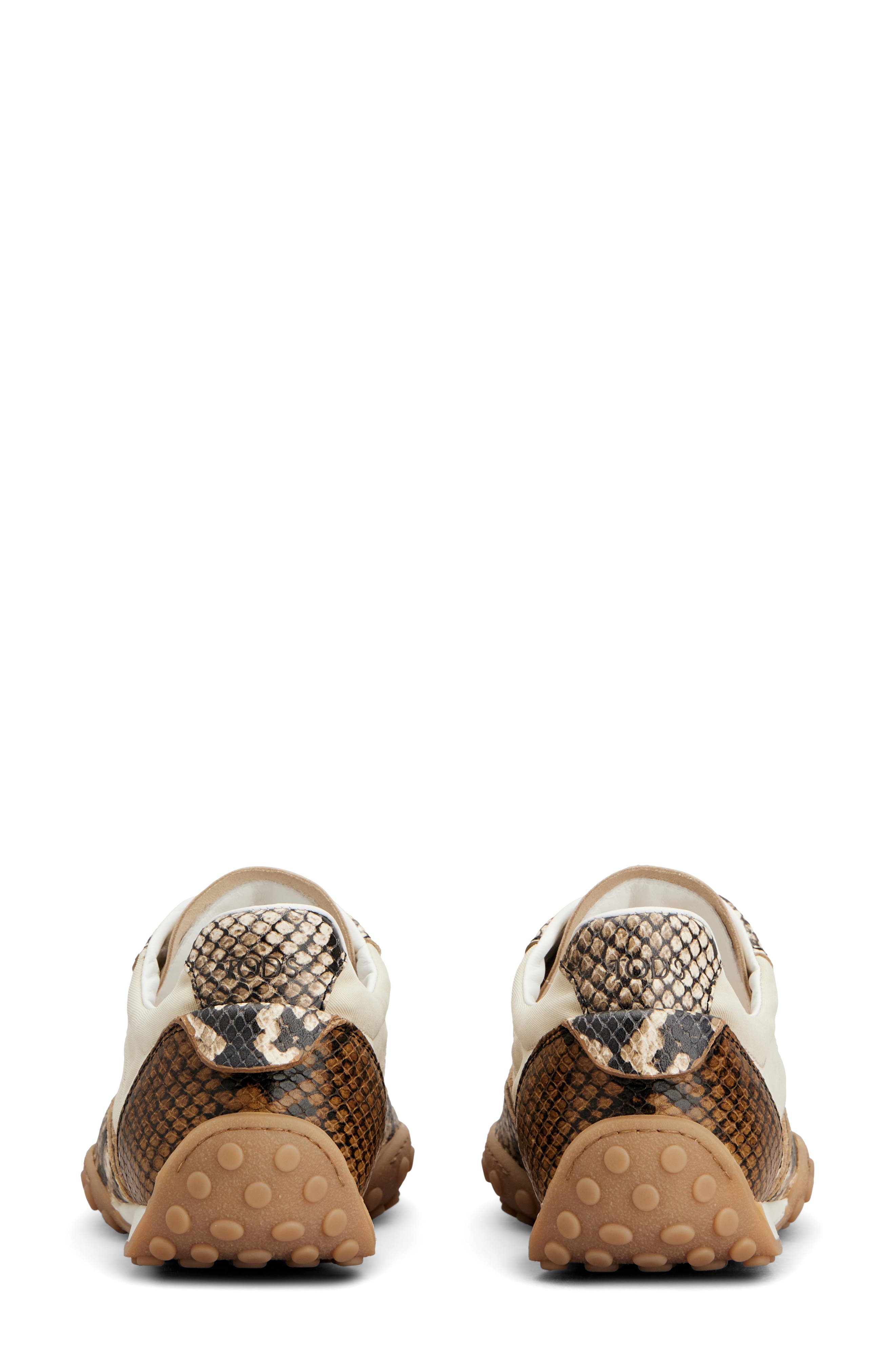 Snake Embossed Leather Sneaker, Alternate, color, NATURALE CH/ BIANCO MARMO