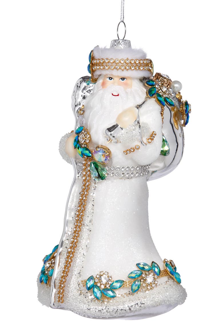 Winter White Santa Ornament, Main, color, White