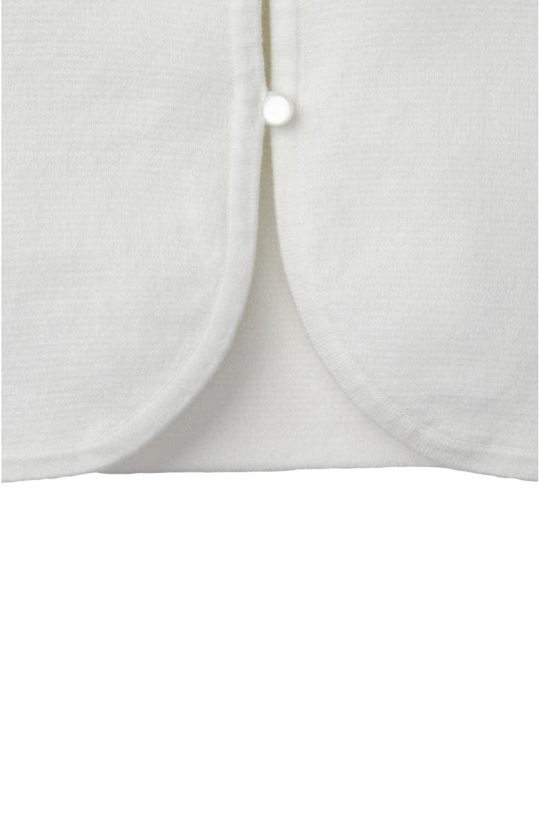 Hope & Henry Girls' Cropped Curved Hem Cardigan, Kids, Alternate, color, White