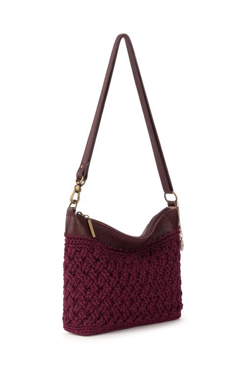 The Sak Lumi Covertible Crossbody Hand Crochet Bag In Burgundy
