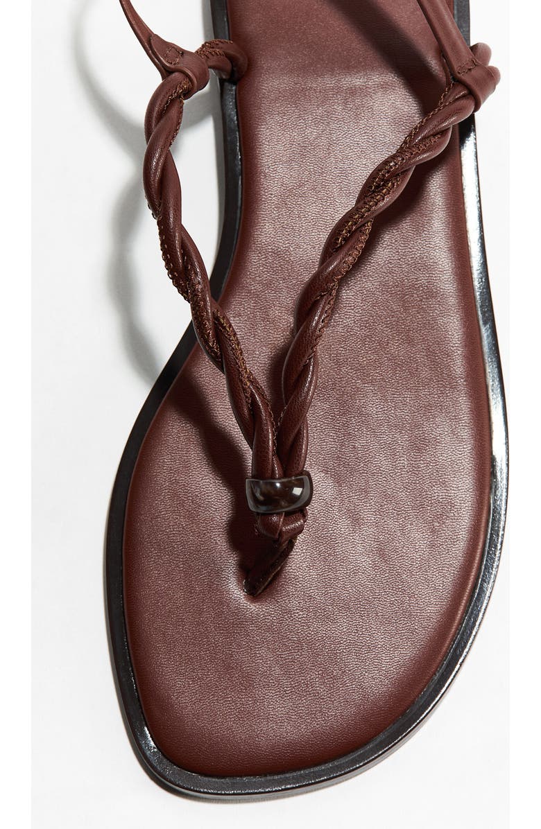 H&M Twist-detail Sandals, Alternate, color, Dark Brown