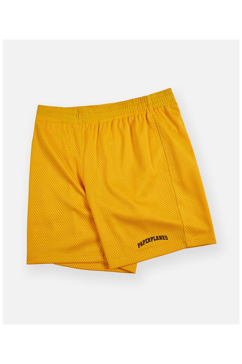 Logo Mesh Basketball Shorts, Alternate, color, YELLOW