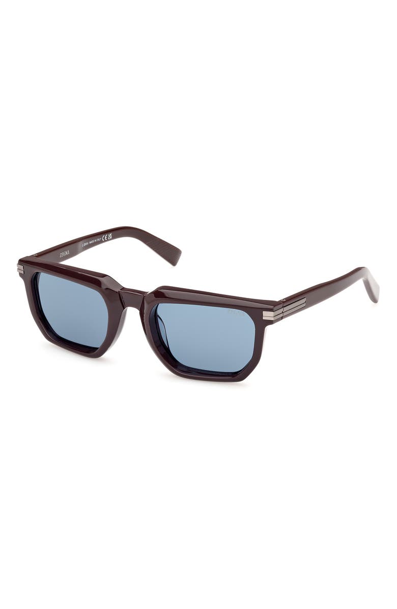 ZEGNA 54mm Rectangular Sunglasses, Alternate, color, 