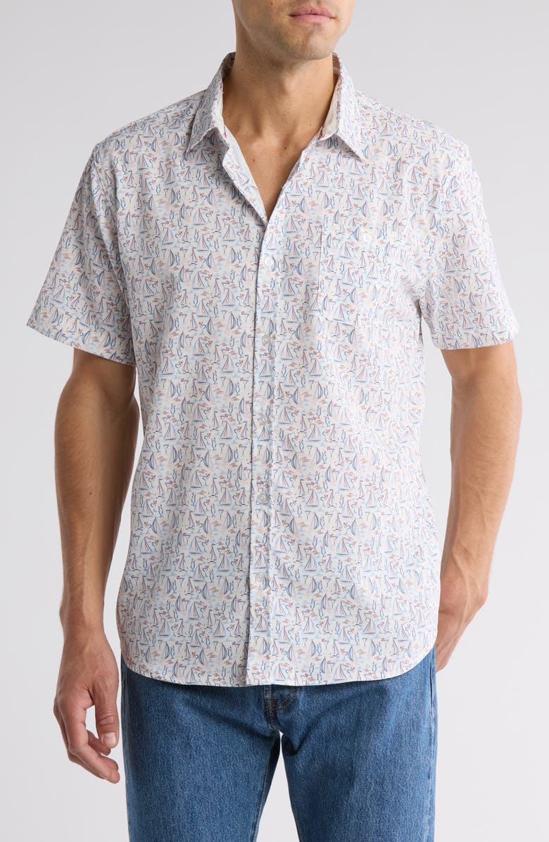 FLAG AND ANTHEM Webster Short Sleeve Button-Up Shirt, Main, color,