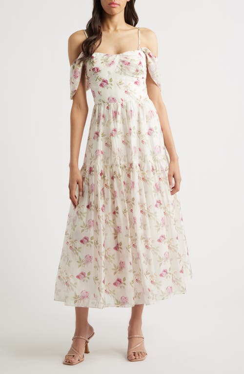 LUCY PARIS LUCY PARIS CATARINA FLORAL COLD SHOULDER DRESS