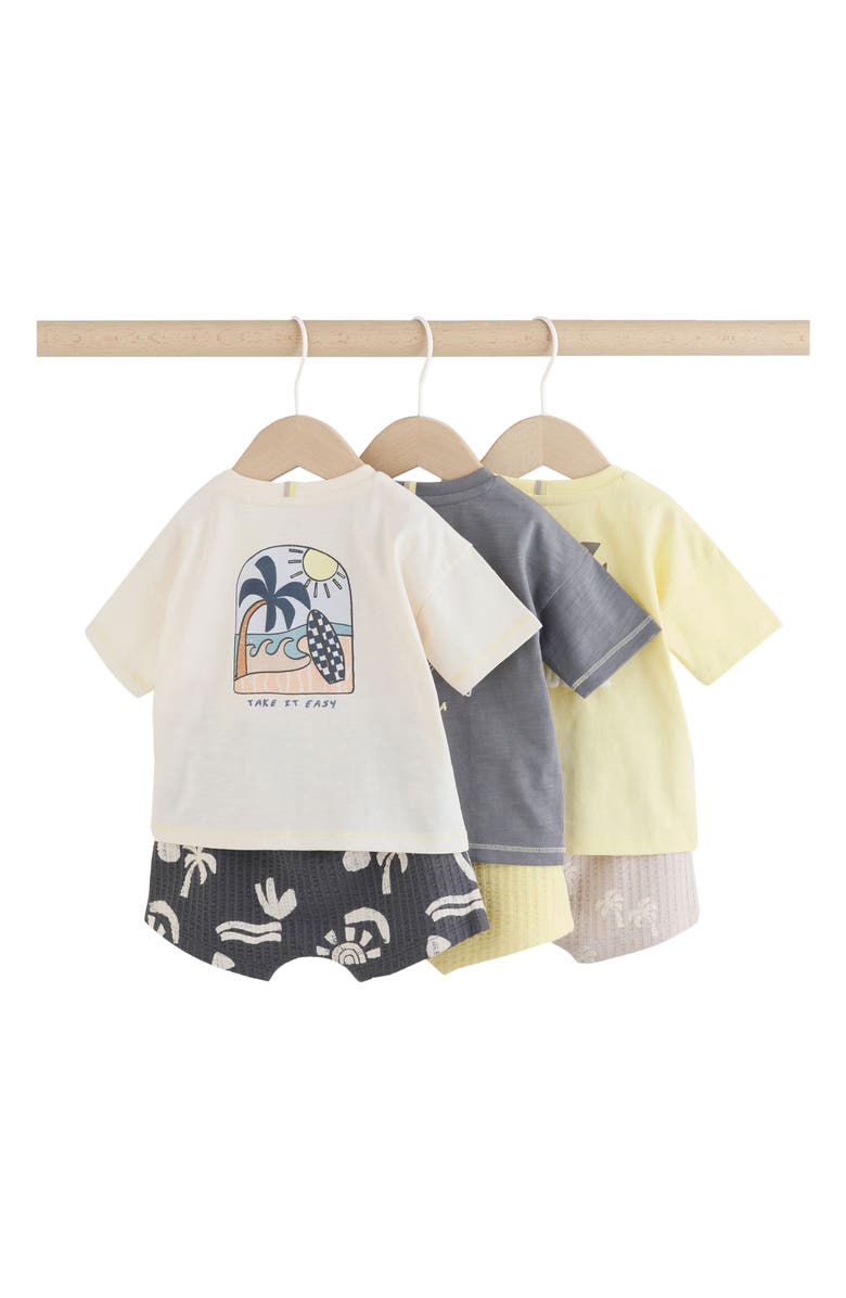 NEXT Cotton T-Shirts & Shorts Assorted 6-Pack, Alternate, color, Grey