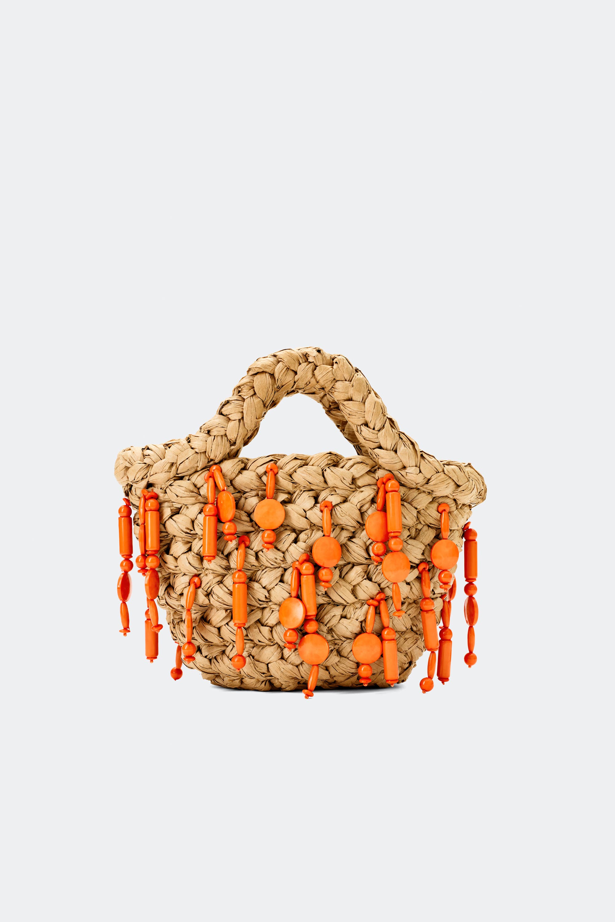SIMONMILLER Beaded Shelly Bag, Main, color, Natural/Orange