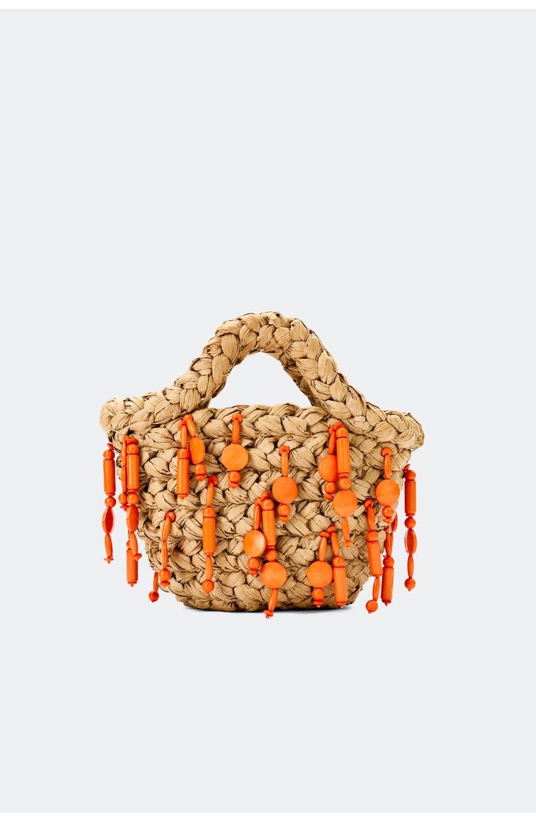 SIMONMILLER Beaded Shelly Bag, Main, color, Natural/Orange