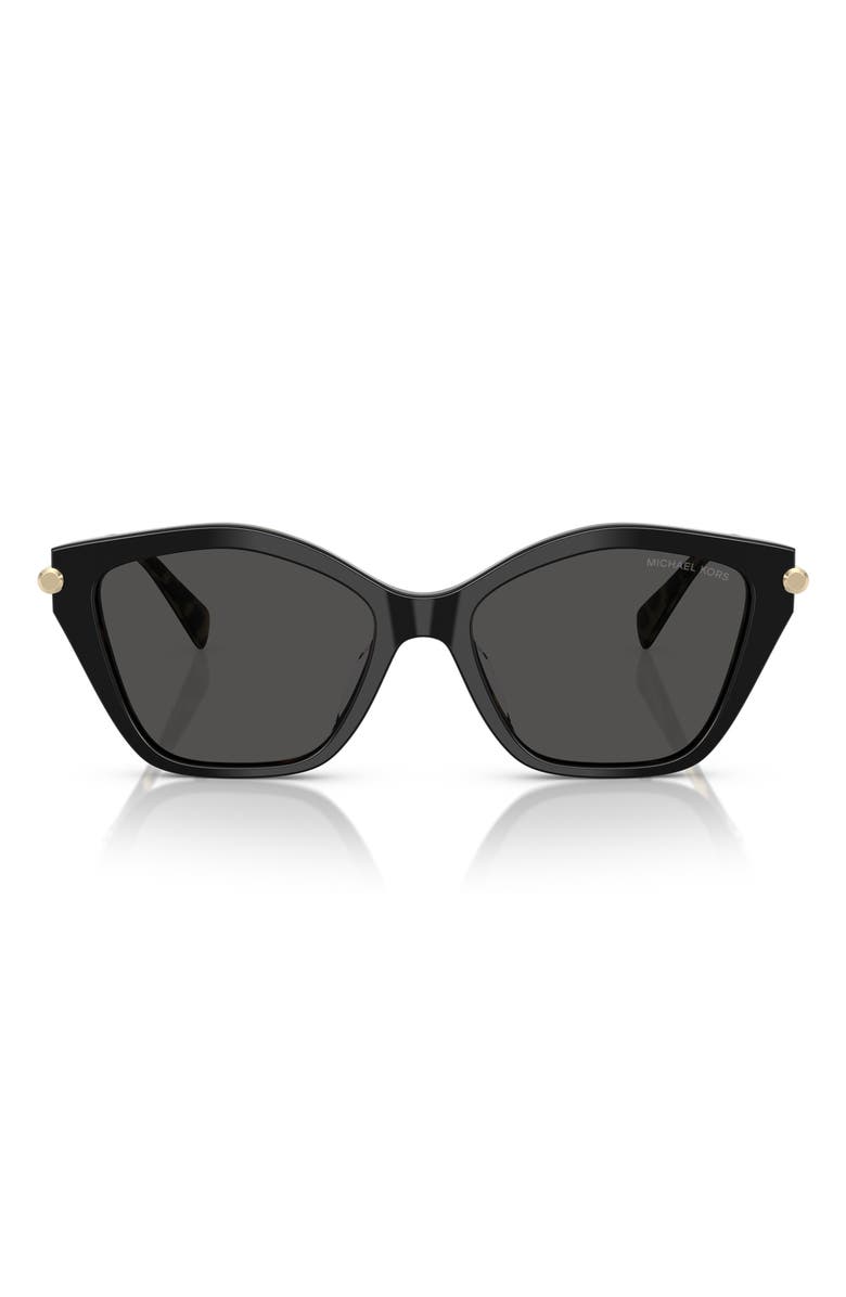 Michael Kors 54mm Catskills Irregular Sunglasses, Main, color, Black/ Amber Tortoise / Grey