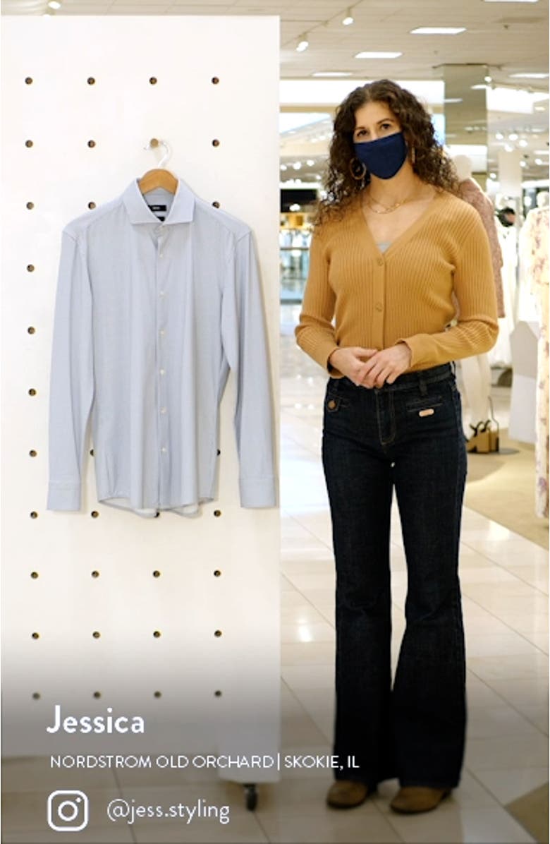 Jason Slim Fit Dot Stretch Performance Dress Shirt, sales video thumbnail