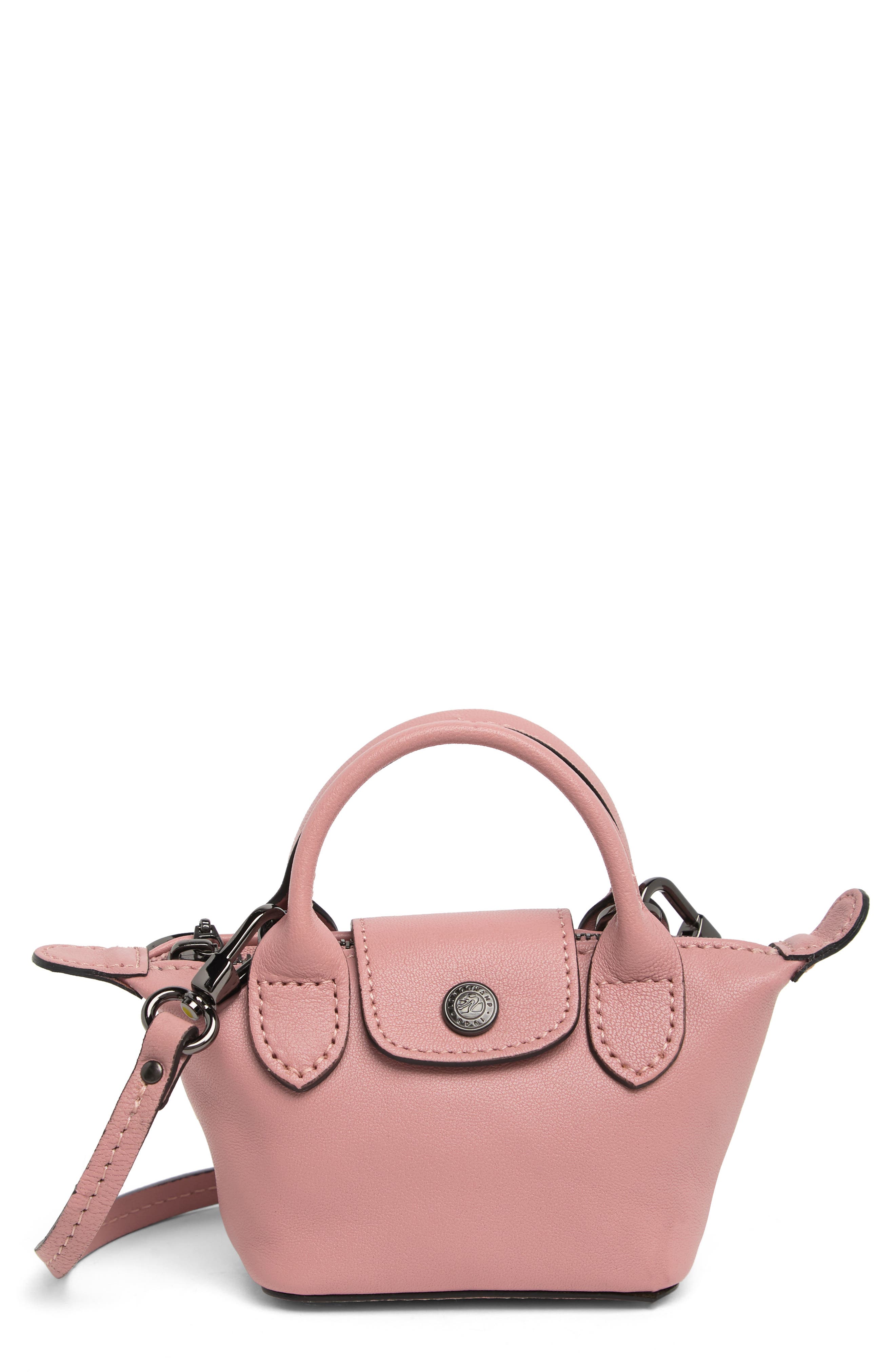 Longchamp Mini Le Pliage Cuir Leather Top Handle Bag, Main, color, 