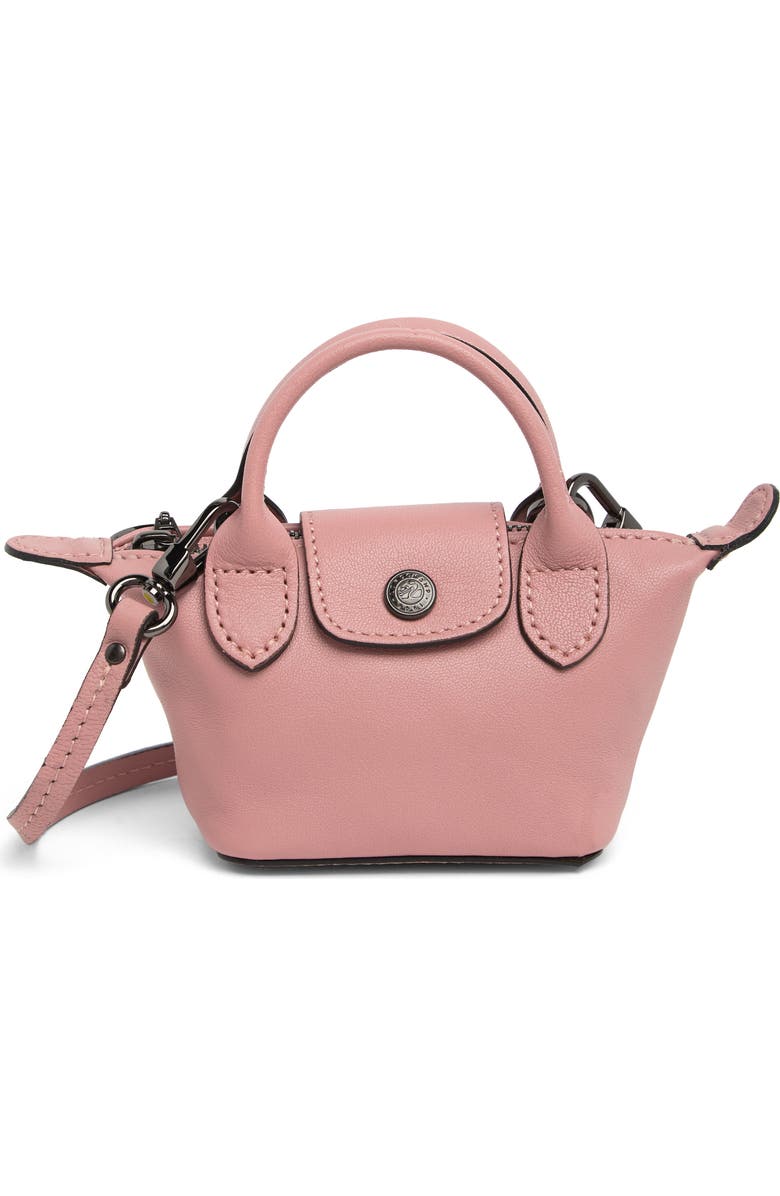 Longchamp Mini Le Pliage Cuir Leather Top Handle Bag, Main, color,
