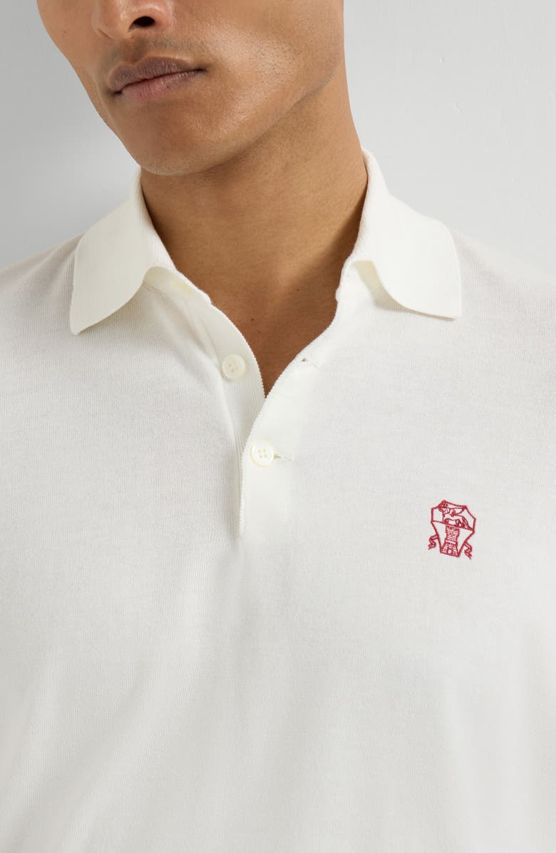 Brunello Cucinelli Lightweight knit Polo, Alternate, color, Panama