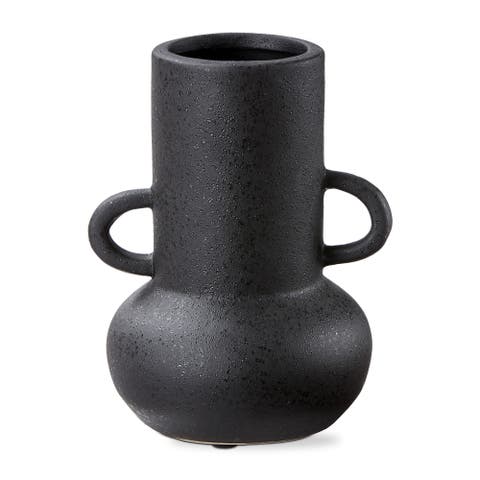Kuro Large Black Ceramic Decorative Vase Novelty Home Accent