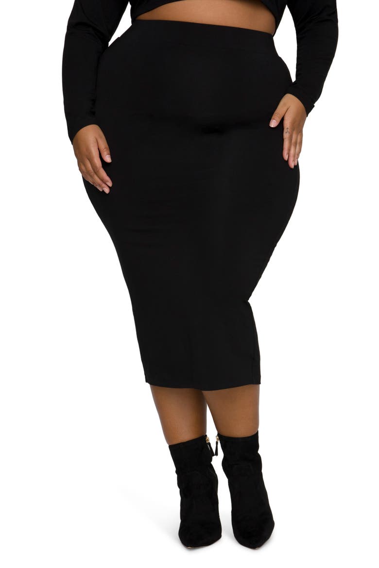 Knit Midi Skirt, Main, color, BLACK001