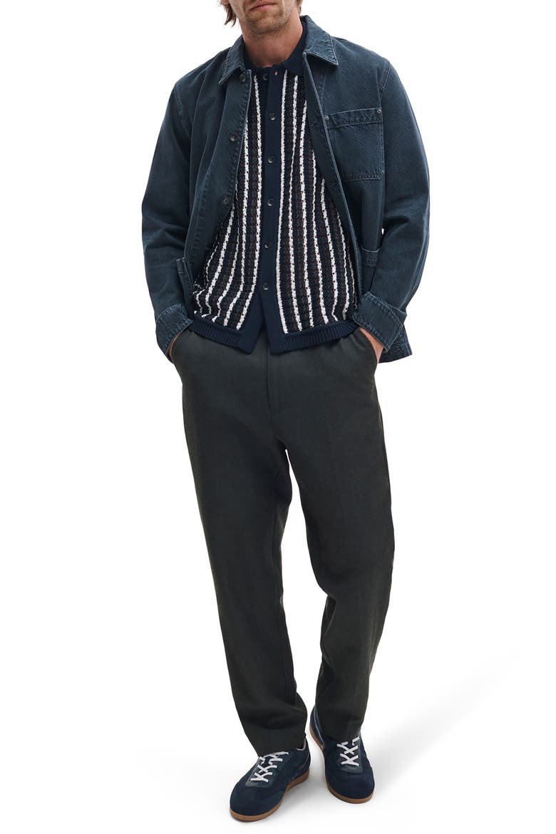 Dalton Texture Knit Short Sleeve Button-Up Shirt, Alternate, color, NAVY MULTI