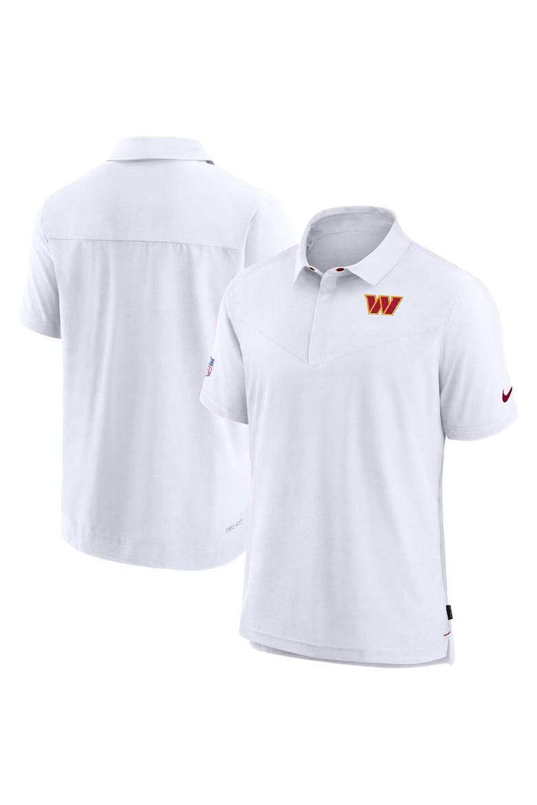 Men's Nike White Washington Commanders Sideline Lockup Performance Polo, Main, color, White