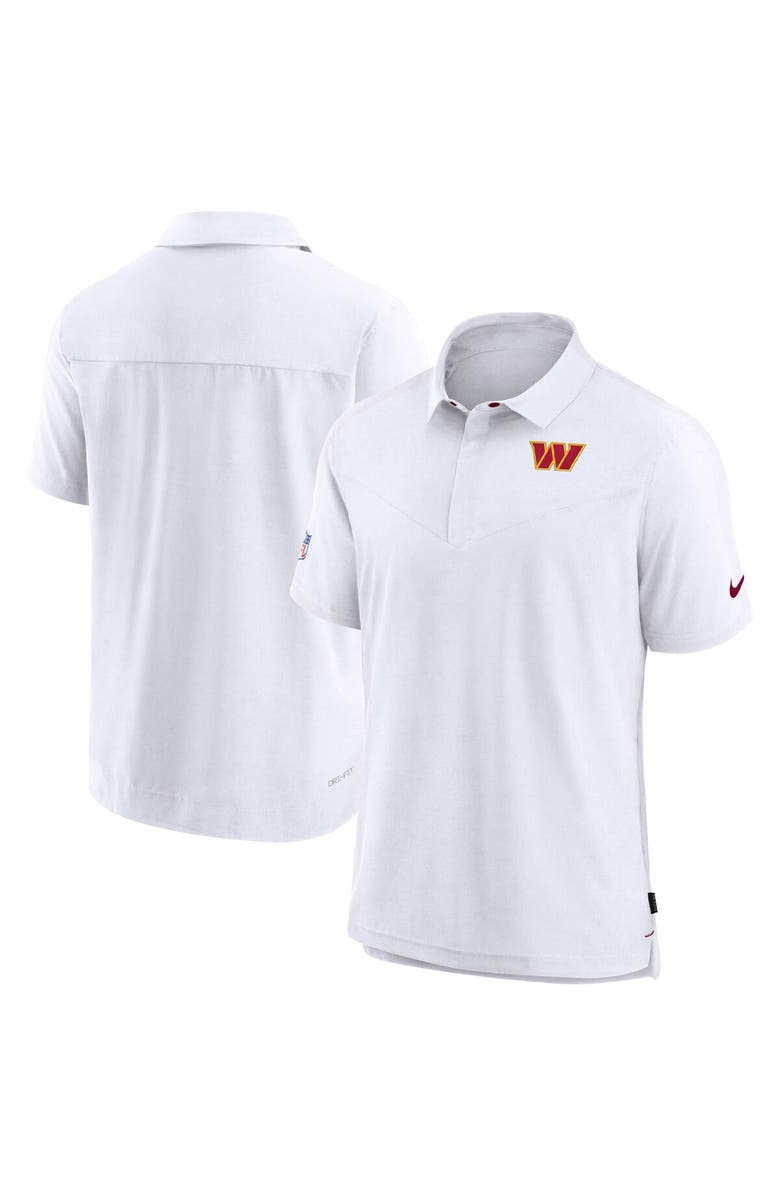 Nike Men's Nike White Washington Commanders Sideline Lockup Performance Polo, Main, color, White