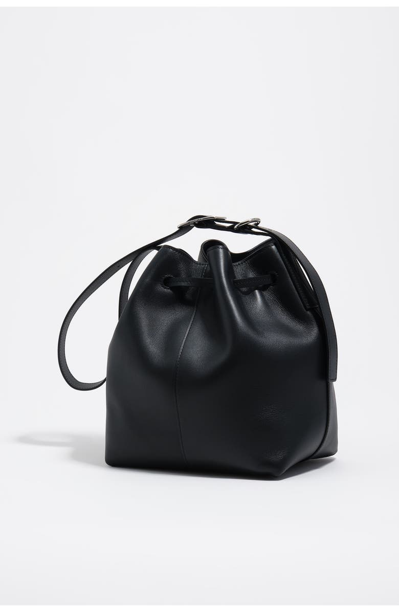 Bimba y Lola Large leather Carlino bucket bag, Alternate, color, Dark Anthracite