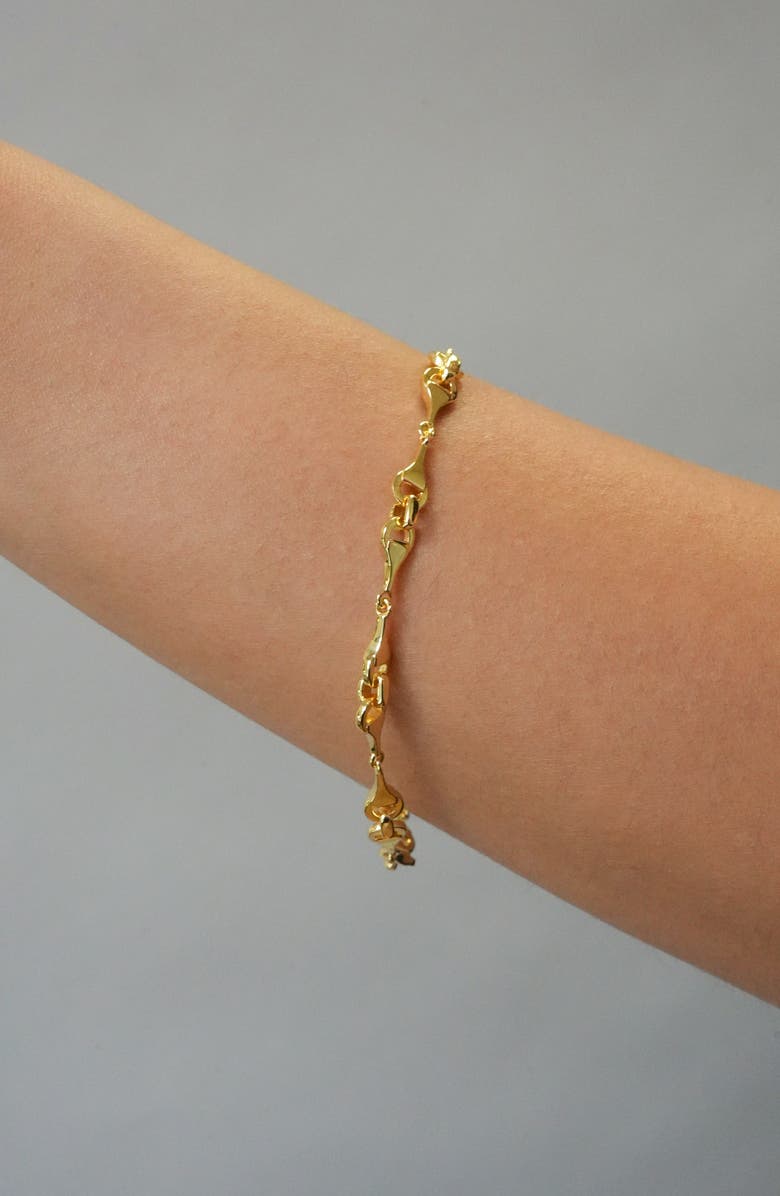 Argento Vivo Sterling Silver All Around Equestrian Chain Bracelet, Alternate, color, Gold