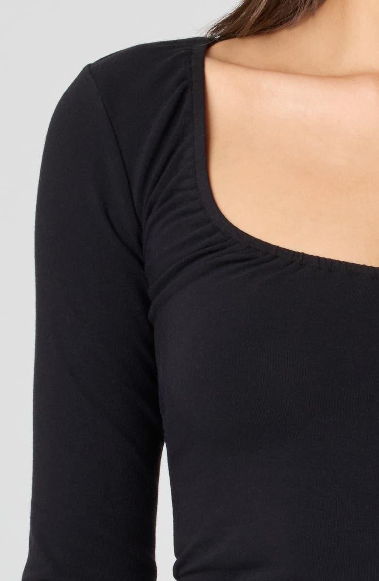 Florence by Mills Fitted Long Sleeve Crop Top, Alternate, color, Black