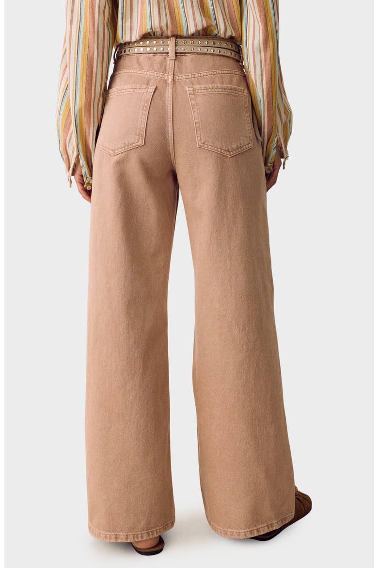 High Waist Wide Leg Jeans, Alternate, color, BROWN