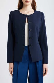 Tahari ASL Collarless Button Jacket