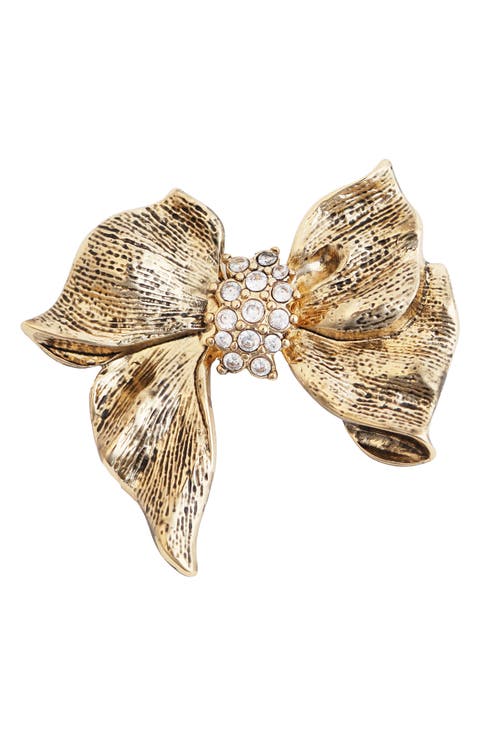 Cubic Zirconia Bow Brooch