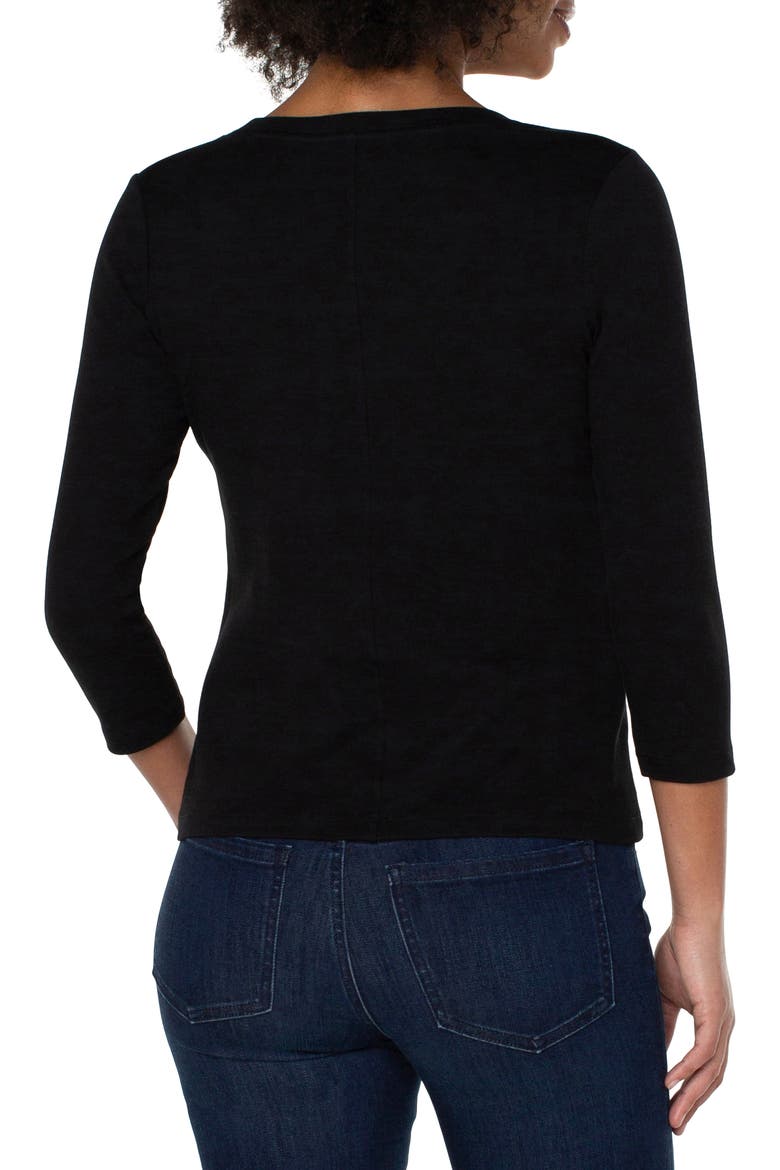 Scoop Neck Cotton T-Shirt, Alternate, color, BLACK