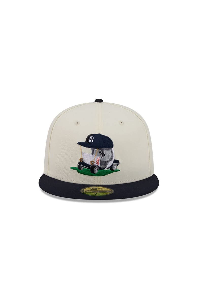 Men's New Era  Cream/Navy Detroit Tigers Bullpen Cart 59FIFTY Fitted Hat, Alternate, color, Cream