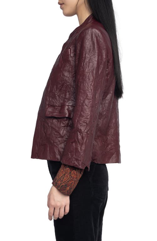 Zadig & Voltaire Veryn Cuir Crinkled Leather Jacket In Brown