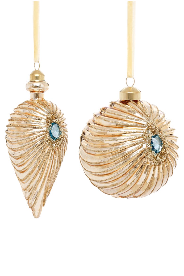 Jeweled Starburst Ornament, Set of 6, Main, color, Champagne Gold