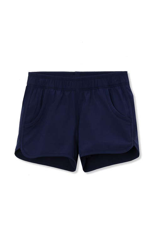 Lands' End Girls Slim Stretch Woven Comfort Waist Swim Shorts In Deep Sea Navy