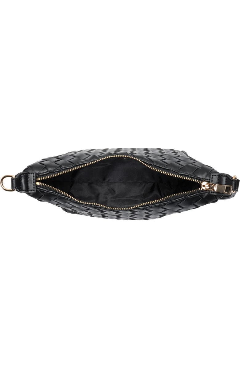 URBAN EXPRESSIONS HANDBAGS Faux Leather Woven Crossbody Bag, Alternate, color, Black