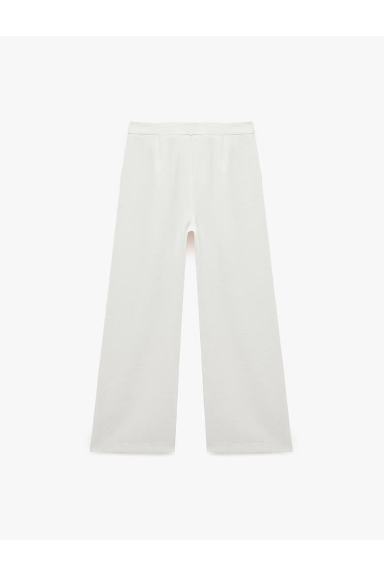Linen Blend Mid Rise Tailored Wide Leg Pants, Alternate, color, ECRU