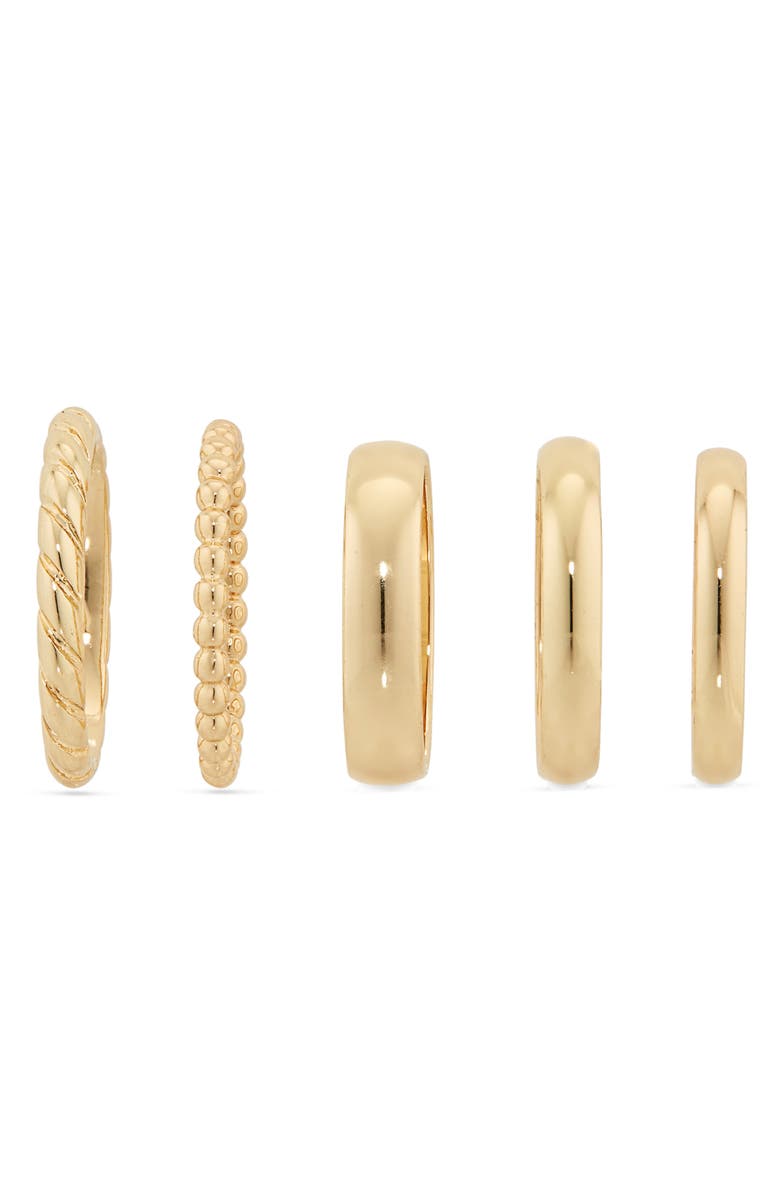Nordstrom Set of 5 Assorted Stacking Rings, Alternate, color, Gold