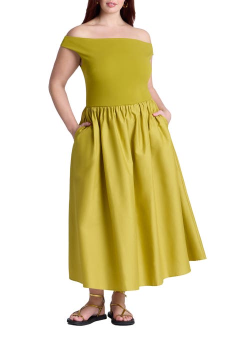 Boat Neck Mixed Fabric Dress