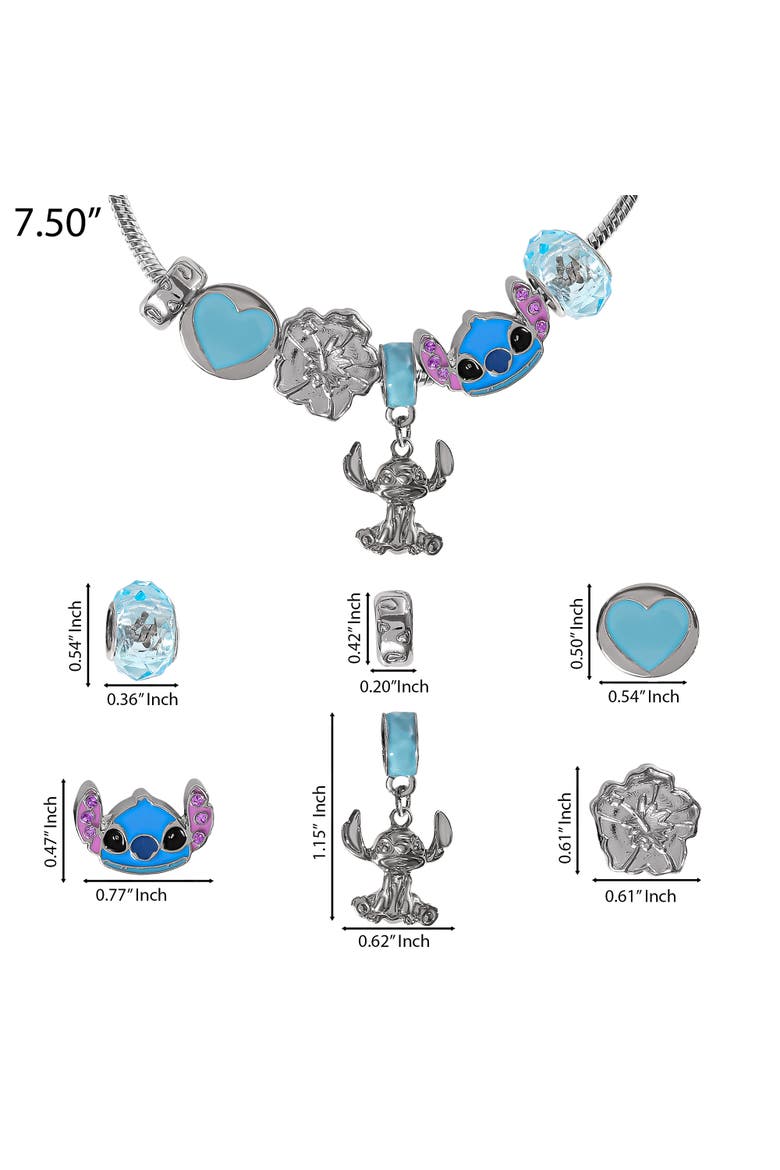 Stitch Fashion Charm Bracelet, 7", Alternate, color, Silver