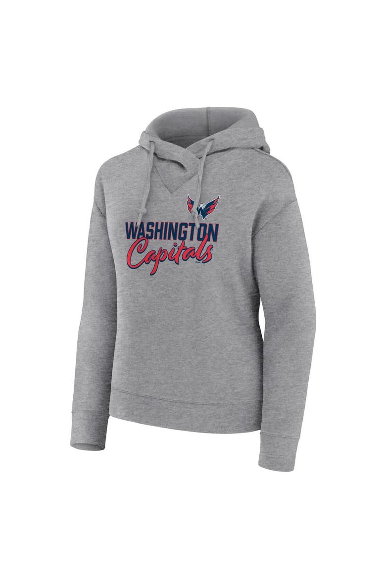 Women's Fanatics Heather Gray Washington Capitals Script Favorite Pullover Hoodie, Alternate, color, Heather Gray
