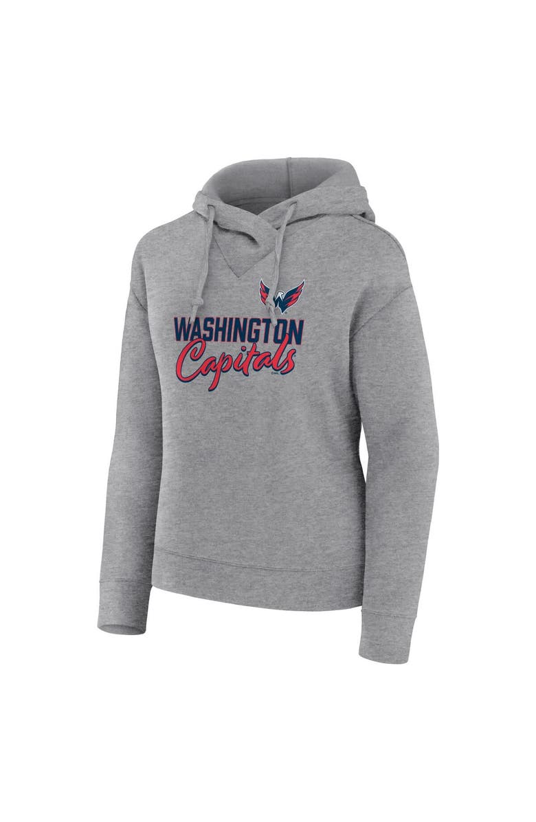 FANATICS Women's Fanatics Heather Gray Washington Capitals Script Favorite Pullover Hoodie, Alternate, color, Heather Gray