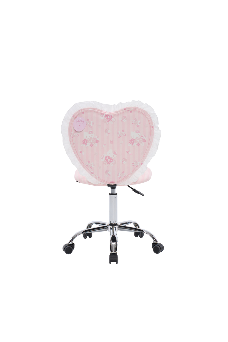 Hello Kitty Floral Heart Vanity Chair with Ruffles, Alternate, color, Light Pink Floral Pattern