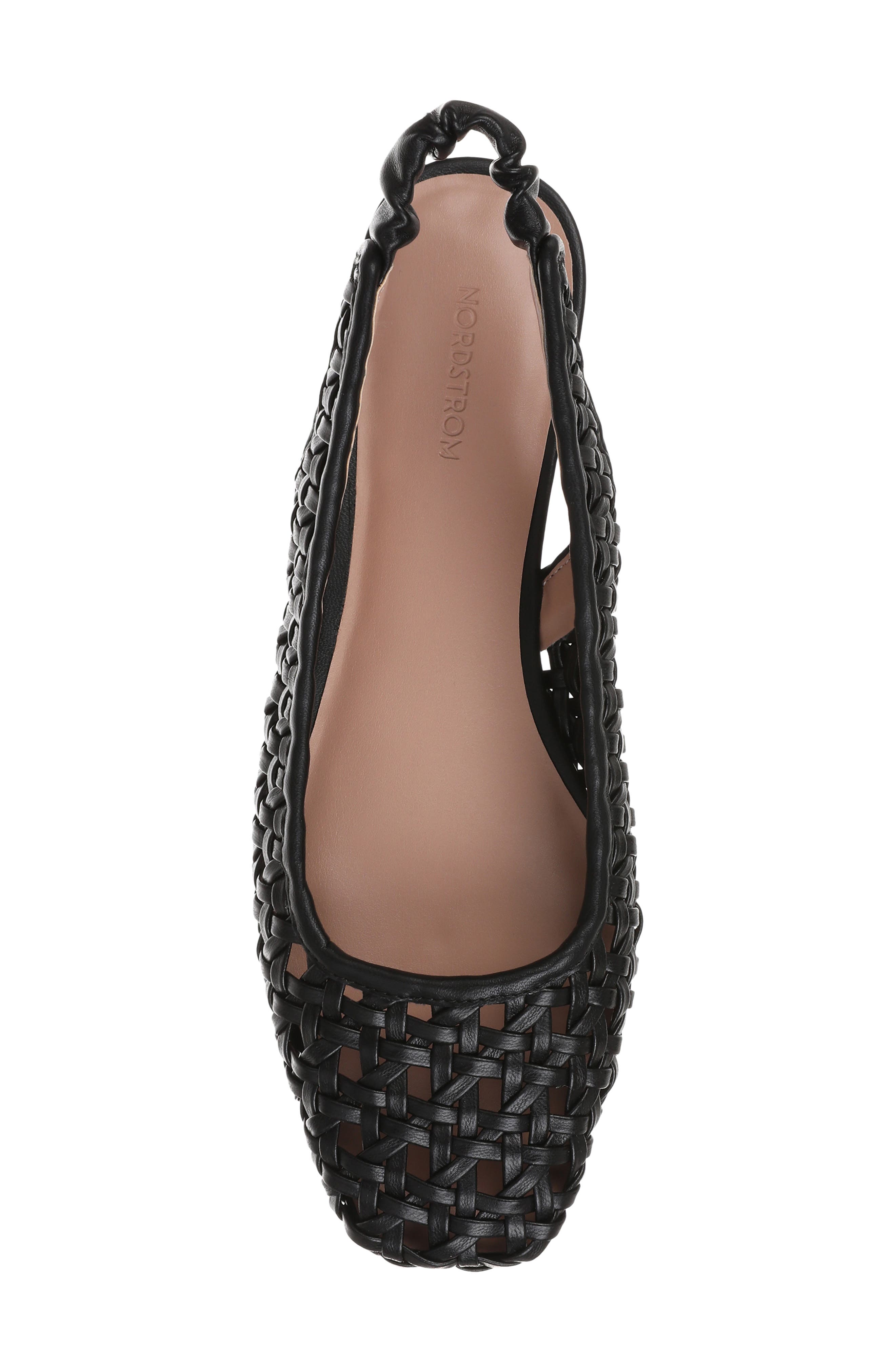 Nordstrom Arabella Woven Slingback Flat, Alternate, color, Black