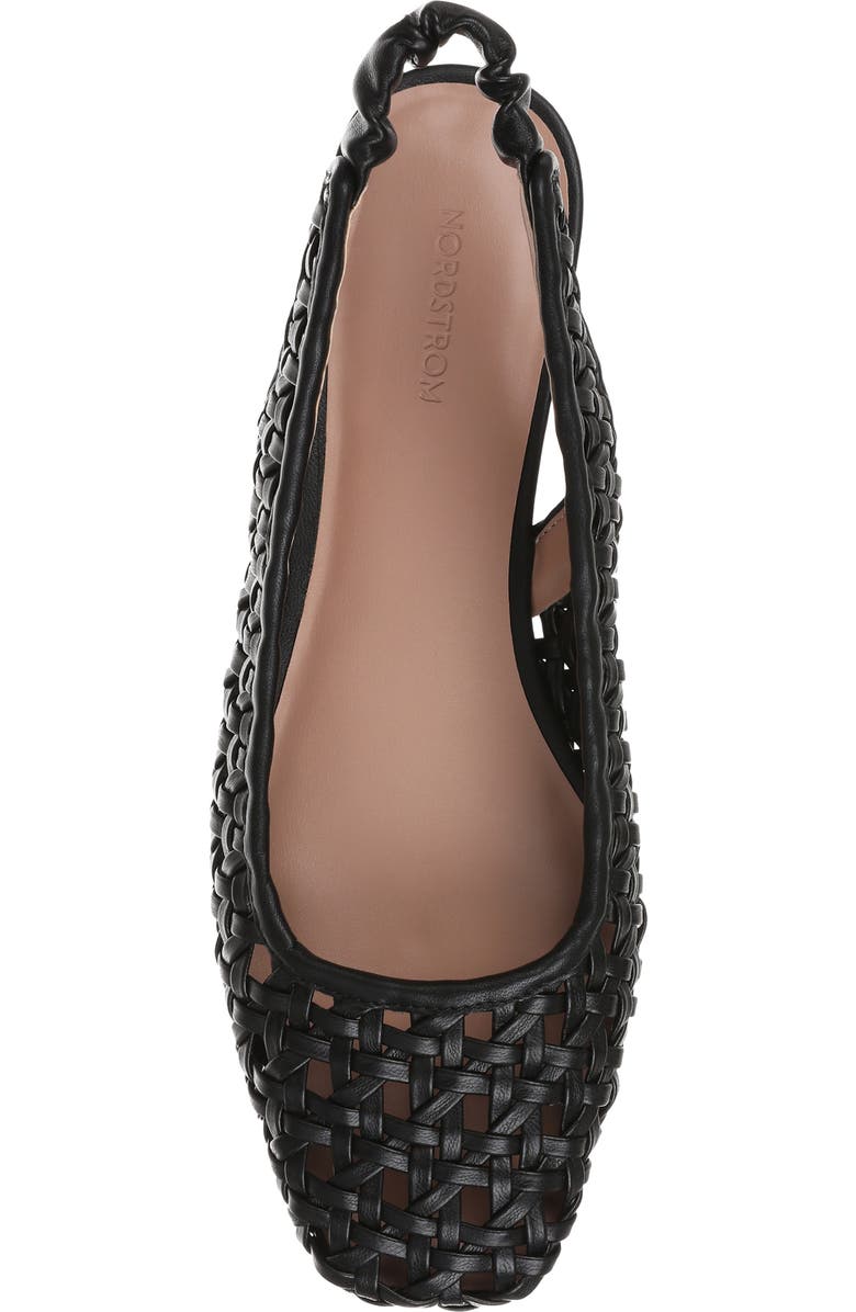 Nordstrom Arabella Woven Slingback Flat, Alternate, color, Black