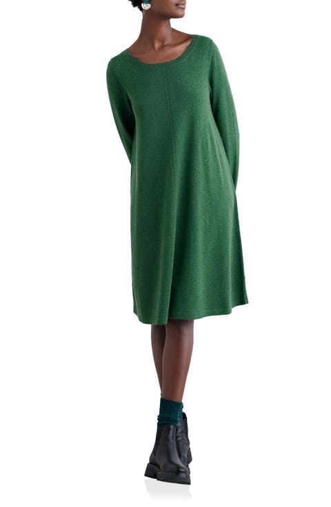 Long Sleeve Organic Cotton A-Line Sweater Dress
