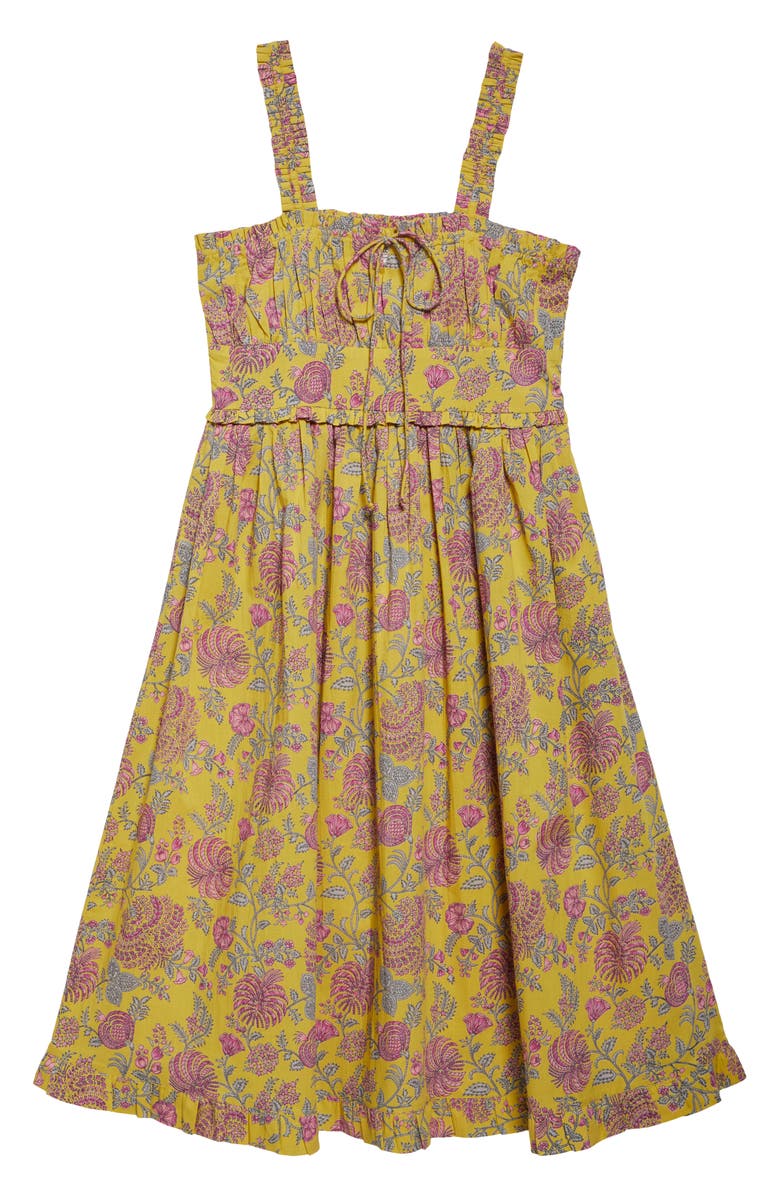 MILLE Calla Floral Cotton Sundress, Alternate, color, Citron Floral