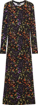 Desigual Nogen Floral Print Long Sleeve Dress