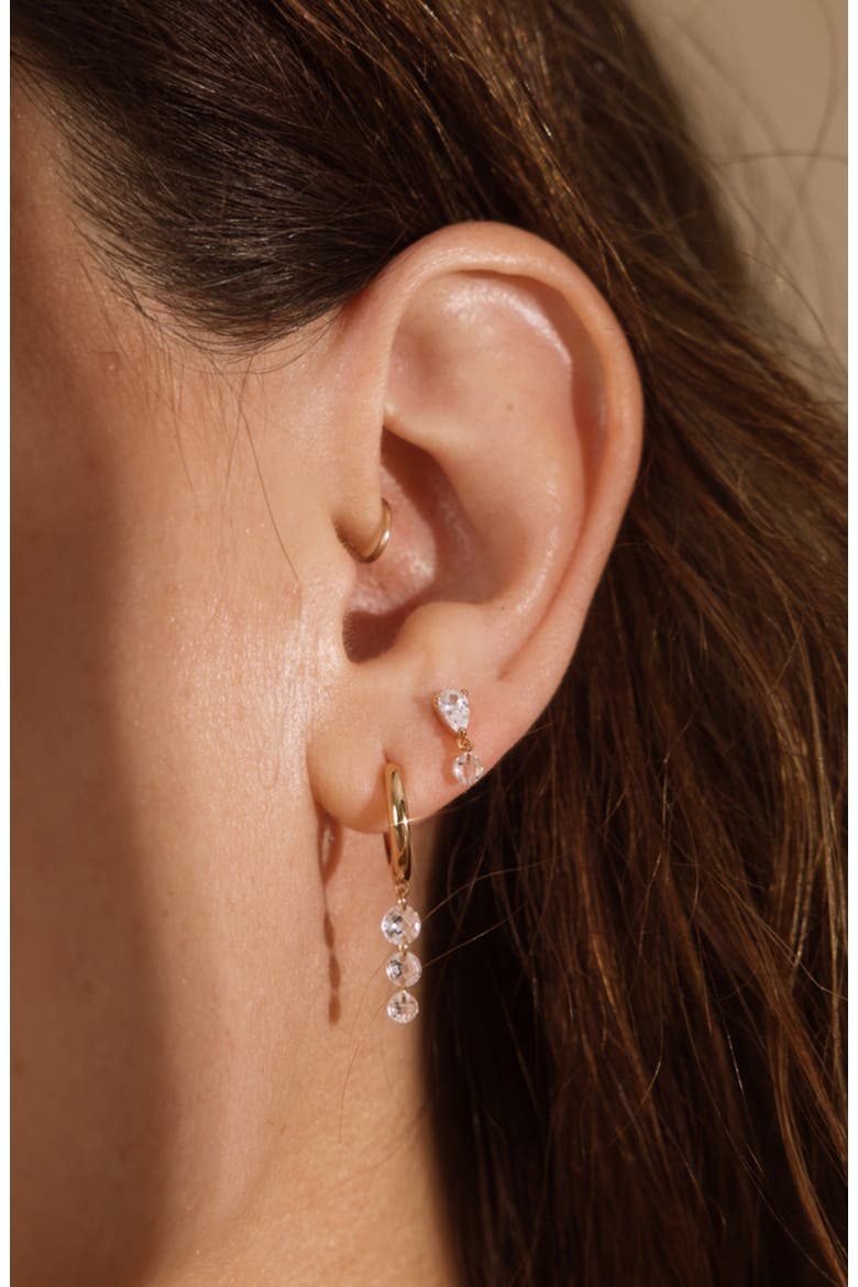 Dew Drop Stud Earrings, Alternate, color, Gold Vermeil